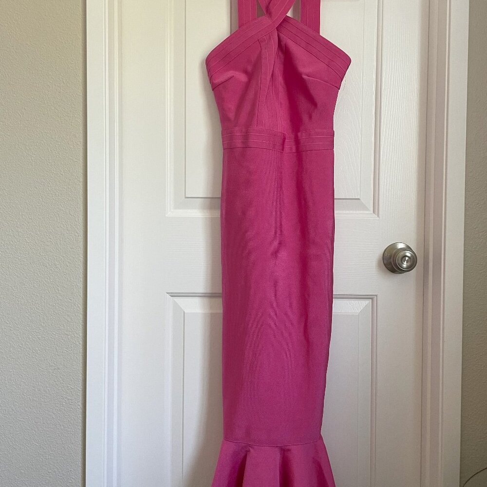 NWT, WOW Couture, Sexy Hot Pink Bandage Dress w/ Mermaid Skirt, Size SMALL